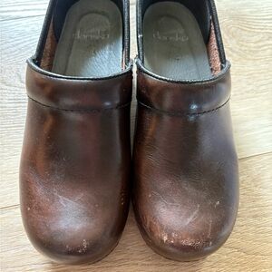 Dansko Dark Brown Leather Slip-Ons